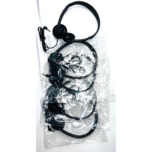 5-pc Bundle Blackwire Plug in-Headset Double Earpiece Audio Headphone Wired - Picture 1 of 1